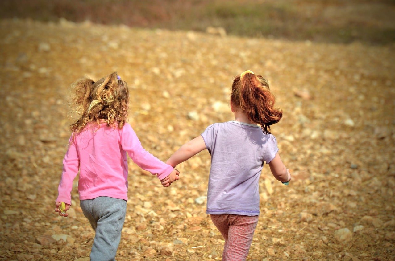 two kids playing