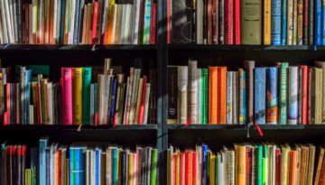 Books on bookshelf